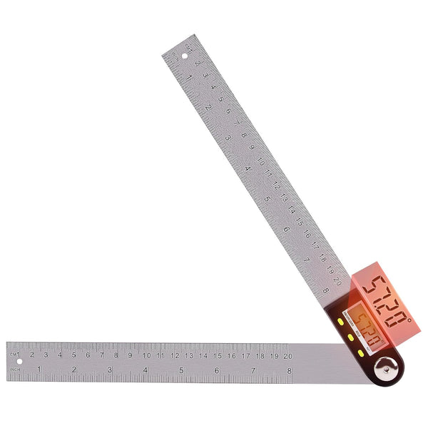 Yanguotool Digital Angle Ruler, 200mm/8-Inch Protractor Finder with Stainless Steel Ruler for Woodworking