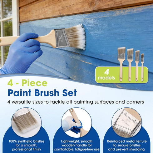 Noarixa 29 2 4 4"9" Set PCS Paint Roller Kit with Extension Pole, to FT Pole, Paint Rollers, Paint Brushes