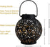 EXCMARK 2 Pack Outdoor Solar Hanging Lantern Lights Metal LED Decorative Lamp for Garden Patio Courtyard Lawn and Table
