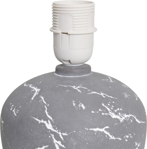LT1170-GRY 12.4" Simple Designs Chic Glow Rounded Marble Inspired Concrete Table Lamp with Fabric Shade, Bedroom