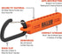 Screwdriver Bit Holder Storage Organizer Railer 10-Hole Black and Orange Bit Holder with Carabiner - 2 Pack