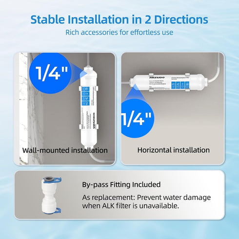 12 1/4" 10-inch MIZUDO Months Remineralization Filter, Quick Connect Alkaline Filter for RO Reverse Osmosis System