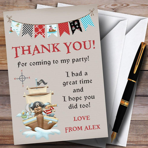 The Card Zoo Pirate Ship Bunting Party Thank You Cards