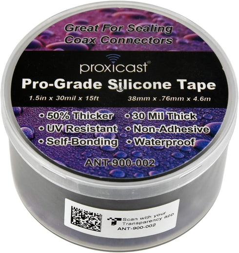 Proxicast Pro-Grade Extra Strong Weatherproof Self-Fusing Silicone Rubber Tape for Outdoor Antenna, 1.5" x 15'