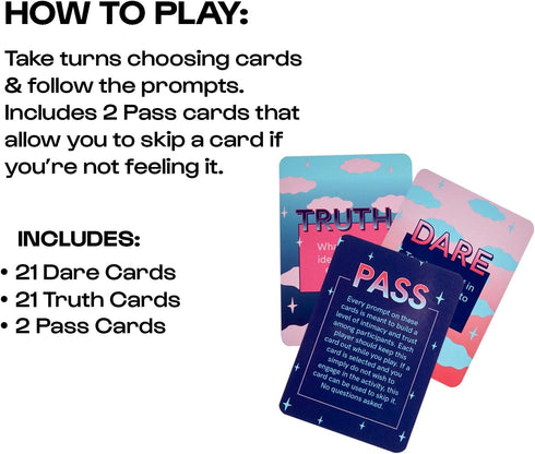 Unbound Truth or Dare: Romantic Relationship-Building Card Game with 44 Cards per Deck