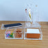 Clear Acrylic Desk Organizer 4-Piece Kit with Free Acrylic Ruler, Desktop Organization for Office or Home