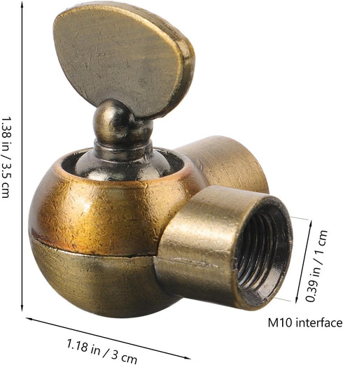 SEWACC 180-degree M10 Rotating Wall Sconce Adapter Metal Lamp Ball Head with Handle Swivel Internal Thread Connector