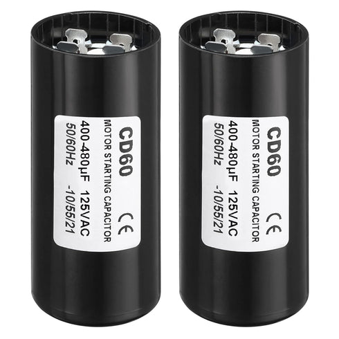 PATIKIL Motor Start Capacitor, 2 Pack 400-480uF/Mfd 125V 50/60Hz CD60 Run Capacitor for Electric Motor