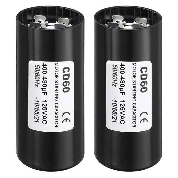 PATIKIL Motor Start Capacitor, 2 Pack 400-480uF/Mfd 125V 50/60Hz CD60 Run Capacitor for Electric Motor