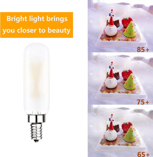 Dimmable T6 LED Bulb 25W, E12 Edison Light Bulbs, Soft White 3000K, T25 Mini Tubular Frosted Glass, 12 Pack