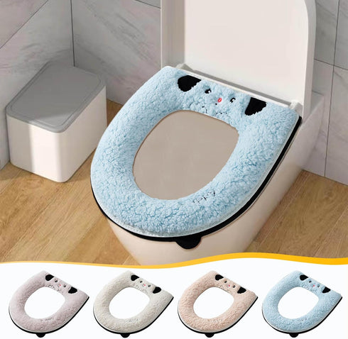 Generic Universal Toilet Seat Cover Pad - Soft Washable Cushion with Handle, Non-Slip Bathroom Mat for Home Use