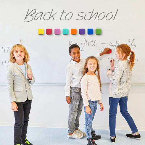 IHPUKIDI 24 Pack Magnetic Dry Erase Erasers for Whiteboard, Chalkboard Cleansers for Classroom, Home, Office (8-Color)