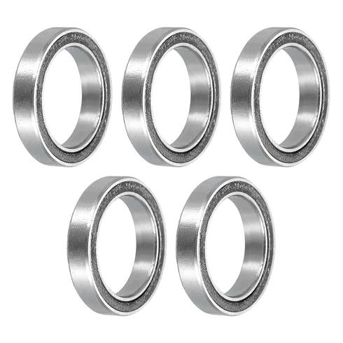 uxcell 5pcs Miniature Deep Groove Ball Bearings 15x21x4mm Double Sealed for Electric Motor, Home Appliances