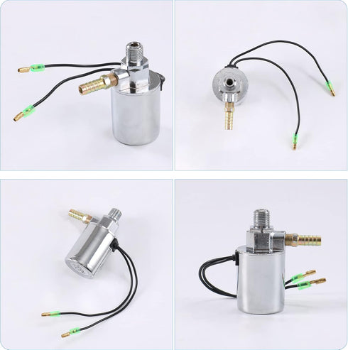 JDMSPEED 12V 24V Train Truck Air Horn Electric Solenoid Valve Heavy Duty 1/4" NPT Chrome Plated Metal Housing 150 PSI