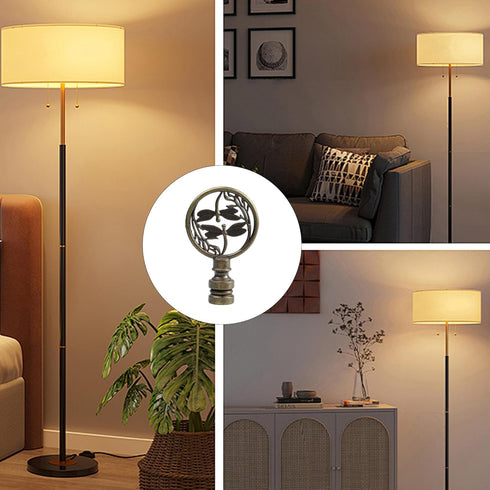 Runseaway 2PCS Dragonfly Design Lamp Finial, Antique Brass Lamp Shade Decoration Cap Knob, Solid Metal Screw Top