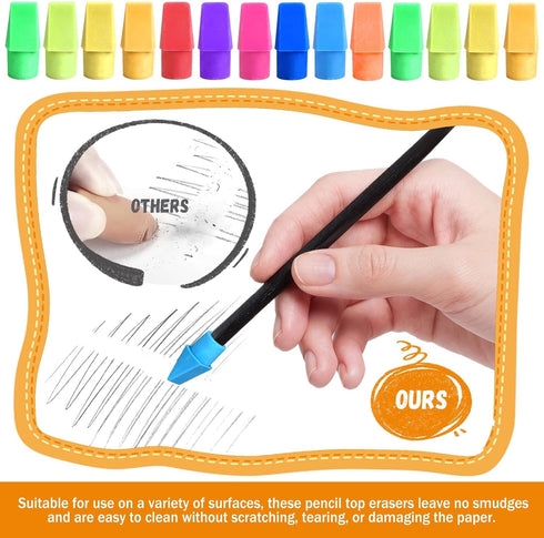 PRALB 1000 Pcs Chisel Shape Pencil Top Eraser Bulk, Toppers for Pencils, Party Favors Games Prizes