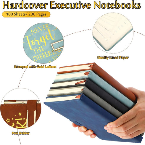 Fulmoon 10 Pcs Team Appreciation Gifts, A5 Leather Journal Notebook, Inspirational Thank You Gifts for Employees