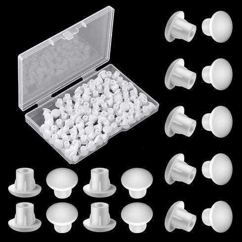 Jetec 100 Pieces 3/16" Plastic Plugs for Round Hole, Shelf Cap Cabinet Hole Cover Cupboard Shelf Pegs for Furniture