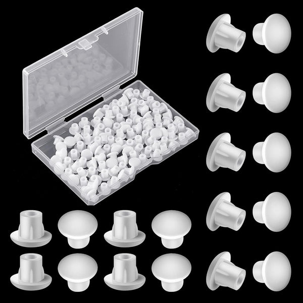 Jetec 100 Pieces 3/16" Plastic Plugs for Round Hole, Shelf Cap Cabinet Hole Cover Cupboard Shelf Pegs for Furniture