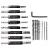 16pcs Self Centering Drill Bit Set, 5/64" - 1/4" High Speed Steel Hex Shank Woodworking Bits