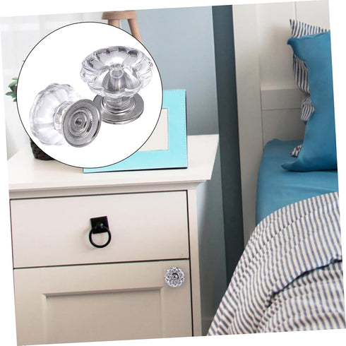 6pcs Uonlytech Mini Decorative Knobs Plastic Cabinet Pull Handles for Bedside Cabinets Practical Replacement Hardware