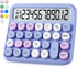 Mechanical Switch Calculator, Purple Cute 12 Digit Large LCD Display for Everyday Life and Basic Office Work