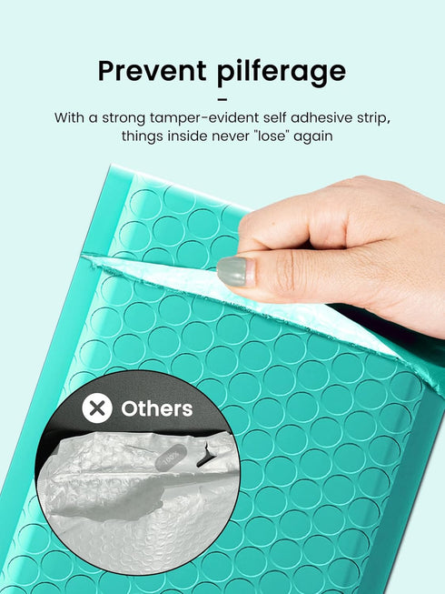 GSSSUSA Bubble Mailers 4x8 Inch, 50 Pack Padded Envelopes for Mailing Jewelry, Small Business, Teal