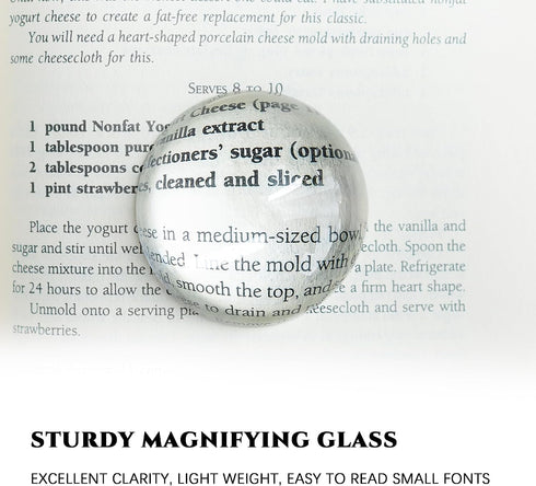 4Pcs 1.9inch Set QFkris Crystal Dome Magnifying Paperweight, Clear Distortion-Free Optics Convex Lens for Physics