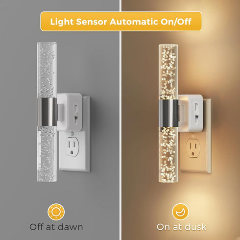 180 Dimmable 100LM, 3000K, 2 Pack L LOHAS LED Night Light, Night Lights Plug into Wall, Rotating, Auto Light Sensor