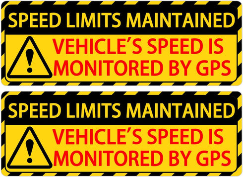 Besttile 4 PCS Speed Limits Maintained Stickers Vehicle Speed is Monitored by GPS