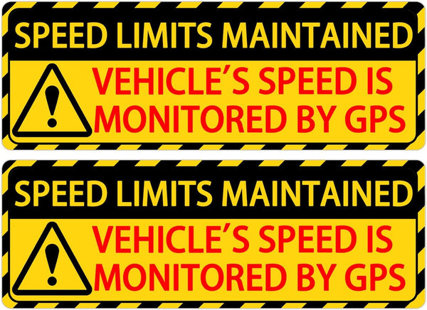 Besttile 4 PCS Speed Limits Maintained Stickers Vehicle Speed is Monitored by GPS