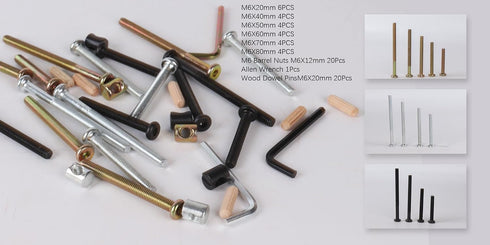 XVTHOAKU 26Set M6x20/40/50/60/70/80mm Baby Bed Frame Bolts, Crib Screws Hardware Replacement Kit, Hex Drive Socket Cap