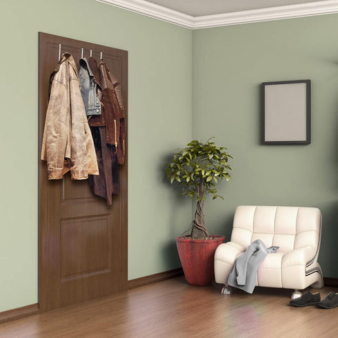 Unjumbly 4 Pack Over The Door Hooks | Fits Door Width 1 3/8" to 1 3/4", Reversible Hangers for Clothes