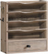 HOOBRO Wall File Organizer, Mail Organizer Wall Mounted, Wooden Literature Organizer with Drawer Storage