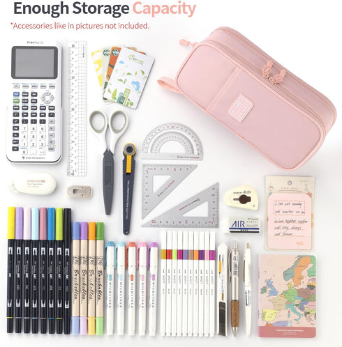 CICIMELON Large Pencil Case, Upgraded Big Storage Pen Pouch Bag for School Supplies, Pink