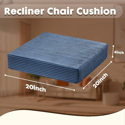Yueyocici Corduroy Recliner Seat Cushion, Large High Density Foam Square Seat Cushion for Recliner Chair, Office Chair