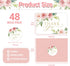 SMUAENSS 48 Pack Thank You Cards with Envelopes Pink and Stickers, Floral Thank You Cards for Mother's Day, Bridal