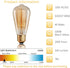 Sevici ST64 Bulbs 2 Pack,Amber Bulbs 110V 40W 240LM,E26 2200K Dimmable Bulb Edison Vintage Incandescent Light Base