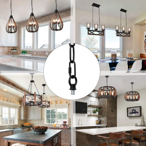 15 65 Lbs Feet Lighting Pendant Chain, Black for Hanging Heavy Duty, Extension with Connection Locks for Light Fixture