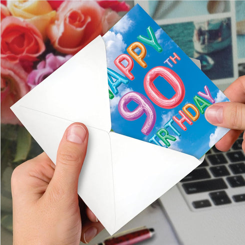 The Best Card Company - 90th Happy Birthday Card Milestone - Fun Greeting for 90 Years Old Birthdays