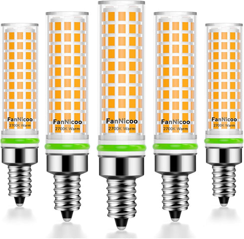 FanNicoo E12 LED Bulb 100w Equivalent 1200lm 2700K Led Candelabra Bulbs Warm