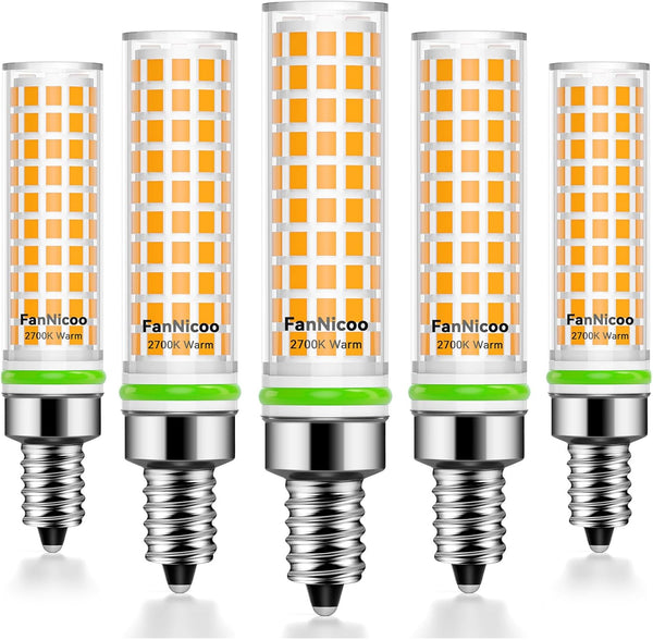 FanNicoo E12 LED Bulb 100w Equivalent 1200lm 2700K Led Candelabra Bulbs Warm