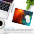 Galaxy Mouse Pad, Orange and Cyan Nebula Mouse Pads for Office Computer, Non-Slip Washable Small Mouse Mat 9.5 X 7.9