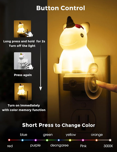 L LOHAS LED Plug-in Night Light for Kids, Cute Color Changing LED Night Light with Dusk to Dawn Sensor, Christmas