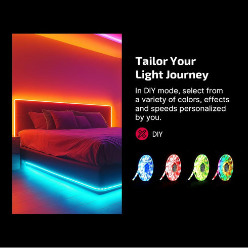 16.4ft OLIGHT Ostrip RGB LED Strip Light, Smart App Control, Music Sync, DIY Color Modes, for Bedroom, Gaming, TV, Home