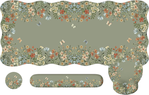 iLeadon Desk Mat Set, Desk Mat with Wrist Support Stitched Edges, Large Mouse
