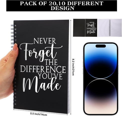 Yeaqee Thank You Gifts Bulk, Employee Appreciation Gifts, Inspirational Spiral Notebook for Women and Men