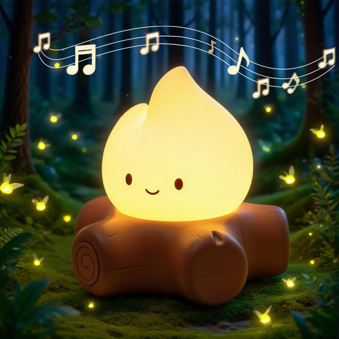 WANIDEA Fake Campfire Lamp, Ambient Lighting, White Noise Soothes The Mood, Portable