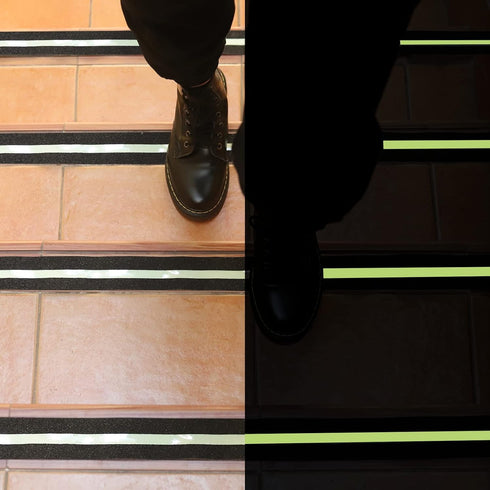 COSIMIXO 2" x 16.5FT Anti Slip Tape with Glow in The Dark Stripe, Non Skid High Traction Adhesive for Stairs,