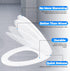 (Y6) YNR Toilet Seat with Slow Close Hinges, Standard Elongated Toilet Seat with Non-slip Seat Bumpers, Easy to Install